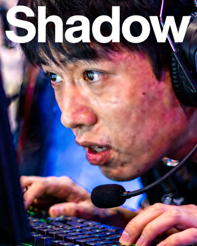明星选手‘Shadow’李浩专注比赛的特写镜头