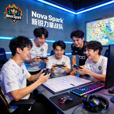 新锐力量战队 - Nova Spark 战队训练场景，年轻队员充满朝气